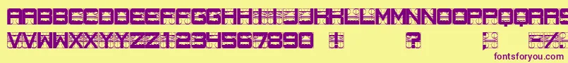 Measurements Font – Purple Fonts on Yellow Background