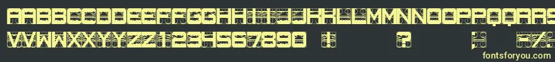 フォントMeasurements – 黒い背景に黄色の文字