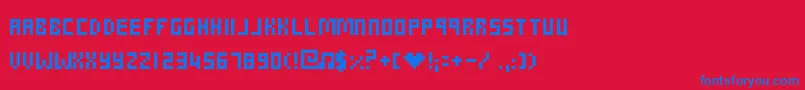 Wendy Font – Blue Fonts on Red Background