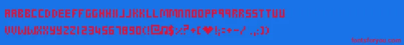 Wendy Font – Red Fonts on Blue Background