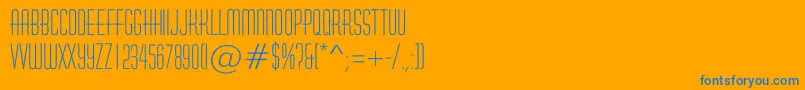 フォントAHuxleyrough – オレンジの背景に青い文字