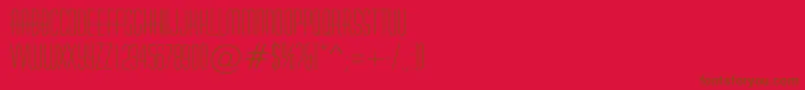 AHuxleyrough-Schriftart – Braune Schriften auf rotem Hintergrund