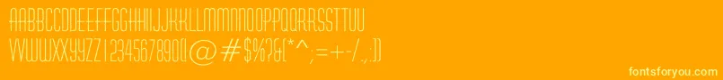 Czcionka AHuxleyrough – żółte czcionki na pomarańczowym tle