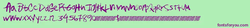 Quitwork Font – Purple Fonts on Green Background