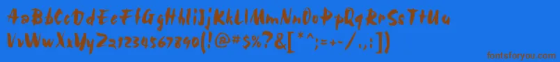 BolideRegular Font – Brown Fonts on Blue Background