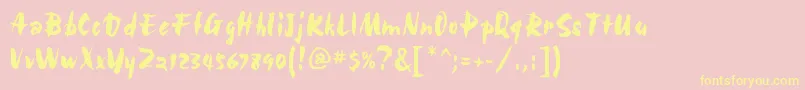 BolideRegular Font – Yellow Fonts on Pink Background
