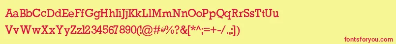 フォントGycentiumPopwell – 赤い文字の黄色い背景
