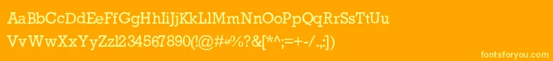 フォントGycentiumPopwell – オレンジの背景に黄色の文字