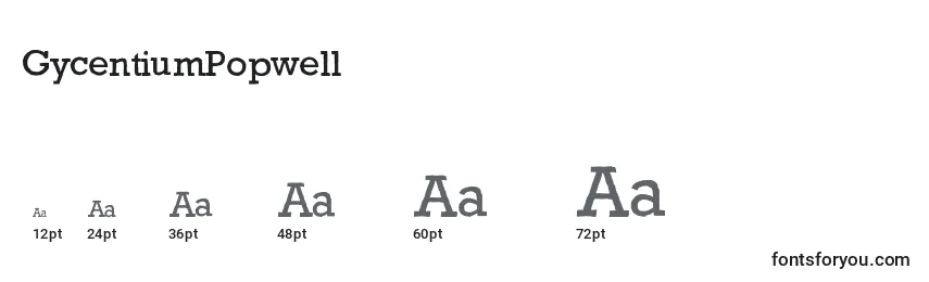 Размеры шрифта GycentiumPopwell