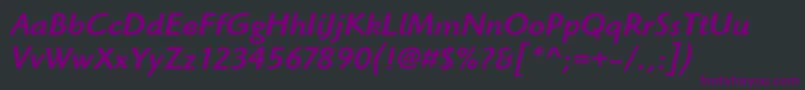 Шрифт HighlanderItcMediumItalic – фиолетовые шрифты на чёрном фоне