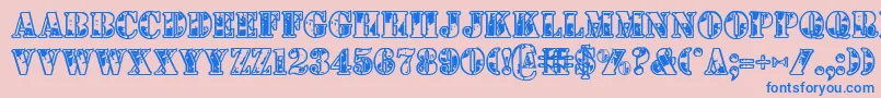 fuente 1st – Fuentes Azules Sobre Fondo Rosa