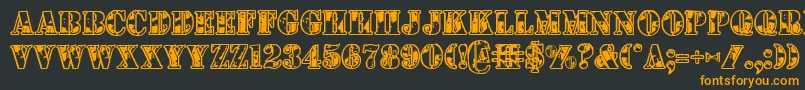 1st Font – Orange Fonts on Black Background