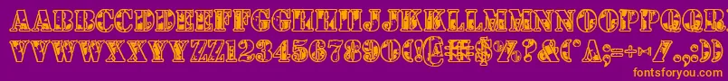 1st Font – Orange Fonts on Purple Background