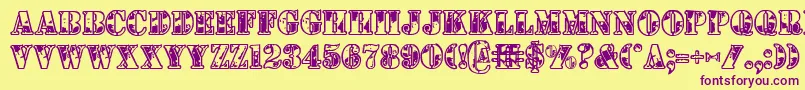 1st Font – Purple Fonts on Yellow Background