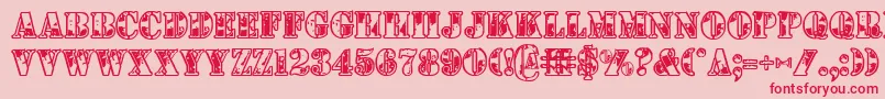 1st Font – Red Fonts on Pink Background