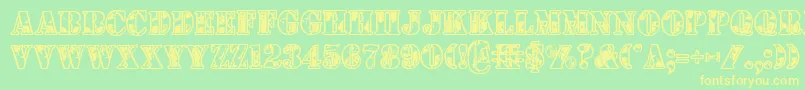 1st Font – Yellow Fonts on Green Background