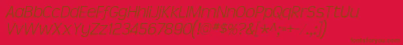 TeenLtIt Font – Brown Fonts on Red Background
