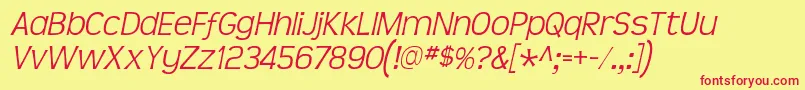 TeenLtIt Font – Red Fonts on Yellow Background