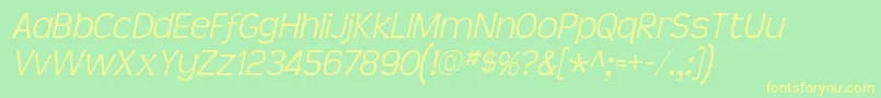 TeenLtIt Font – Yellow Fonts on Green Background