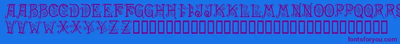 Spring-Schriftart – Violette Schriften auf blauem Hintergrund