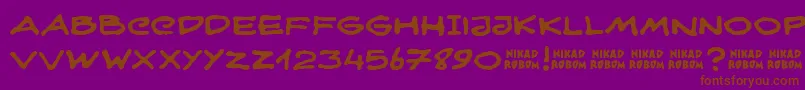 NikadRobom Font – Brown Fonts on Purple Background