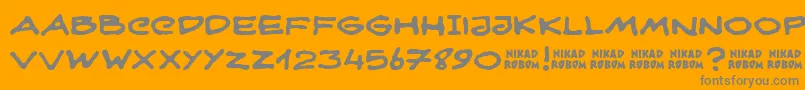 NikadRobom Font – Gray Fonts on Orange Background