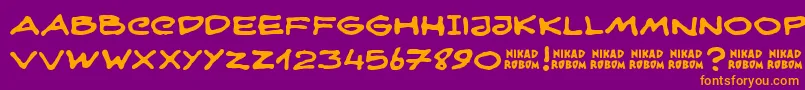 NikadRobom Font – Orange Fonts on Purple Background