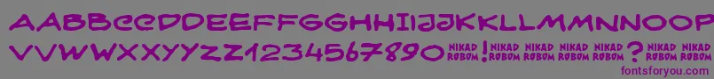 NikadRobom Font – Purple Fonts on Gray Background