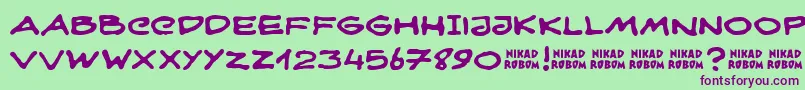 NikadRobom Font – Purple Fonts on Green Background