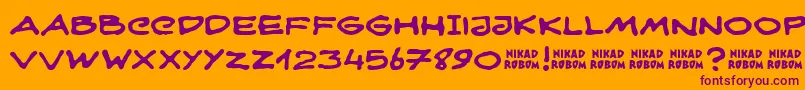 NikadRobom Font – Purple Fonts on Orange Background