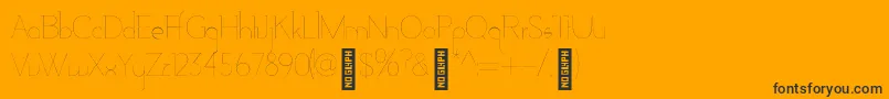 Fonte AdelaideLine – fontes pretas em um fundo laranja
