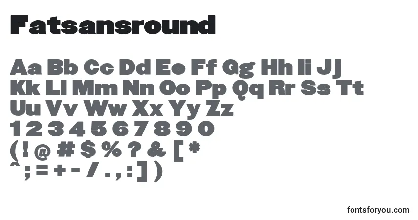 Fatsansround-fontti – aakkoset, numerot, erikoismerkit