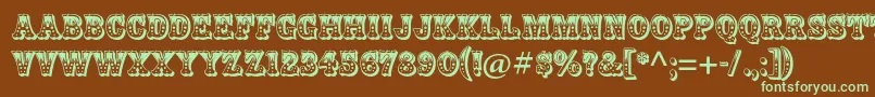 ZebrawoodstdRegular Font – Green Fonts on Brown Background