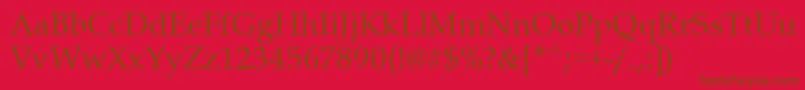 フォントPalladius – 赤い背景に茶色の文字