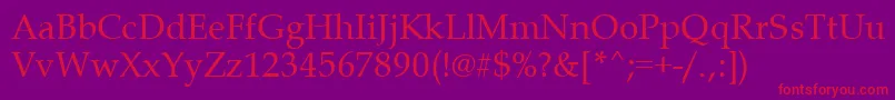 Palladius Font – Red Fonts on Purple Background