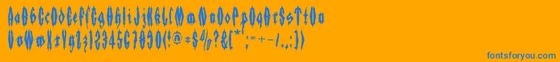 Applesauce06 Font – Blue Fonts on Orange Background