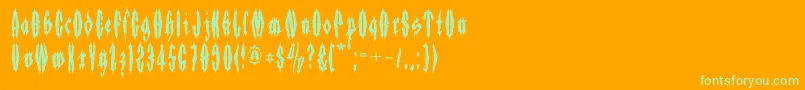 Applesauce06 Font – Green Fonts on Orange Background