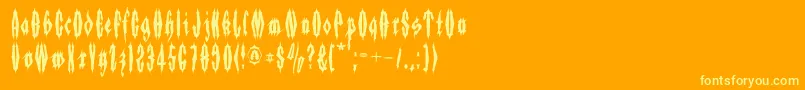 Applesauce06 Font – Yellow Fonts on Orange Background
