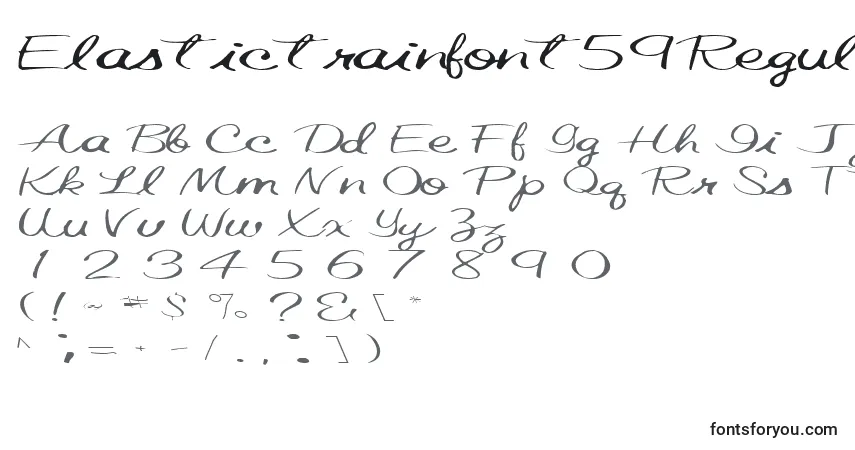 Czcionka Elastictrainfont59RegularTtext – alfabet, cyfry, specjalne znaki
