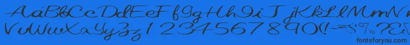 Шрифт Elastictrainfont59RegularTtext – чёрные шрифты на синем фоне