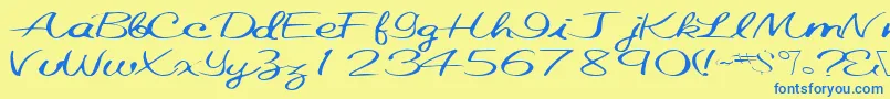 Elastictrainfont59RegularTtext Font – Blue Fonts on Yellow Background