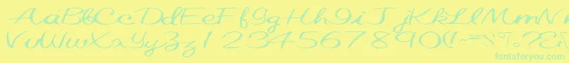 Elastictrainfont59RegularTtext-Schriftart – Grüne Schriften auf gelbem Hintergrund
