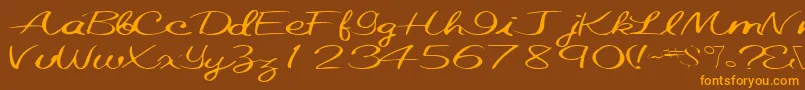 Elastictrainfont59RegularTtext Font – Orange Fonts on Brown Background