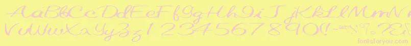 Elastictrainfont59RegularTtext Font – Pink Fonts on Yellow Background
