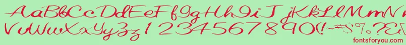 Elastictrainfont59RegularTtext Font – Red Fonts on Green Background