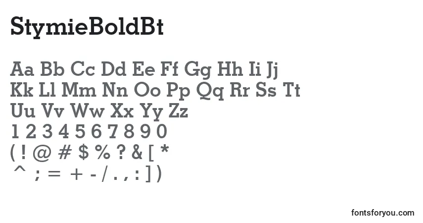 A fonte StymieBoldBt – alfabeto, números, caracteres especiais