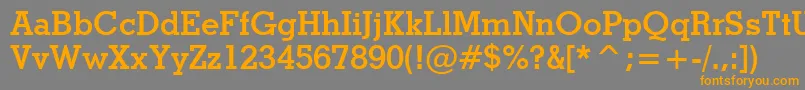 フォントStymieBoldBt – オレンジの文字は灰色の背景にあります。