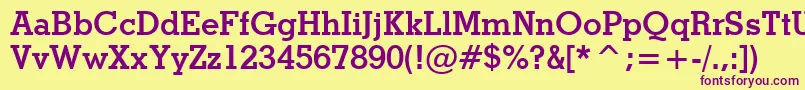 StymieBoldBt Font – Purple Fonts on Yellow Background