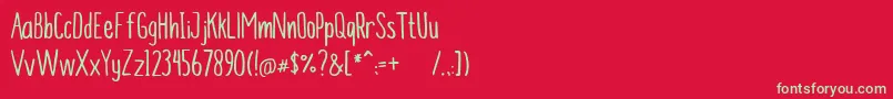 フォントMalam – 赤い背景に緑の文字