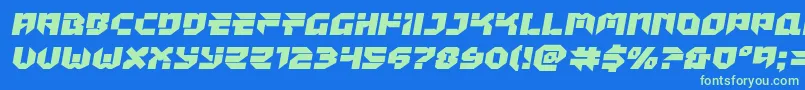 Tokyodrifterexpand Font – Green Fonts on Blue Background